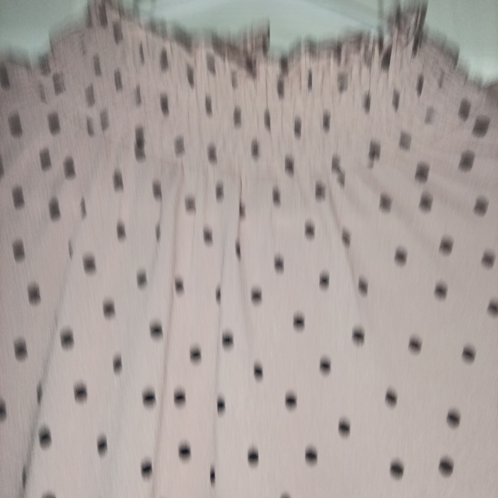 🦄 Adrianna Papell Blush Polka Dot Blouse Size Large - Picture 3 of 4